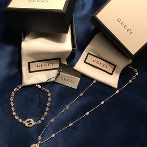 “NEW” Gucci sterling silver necklace and bracelet